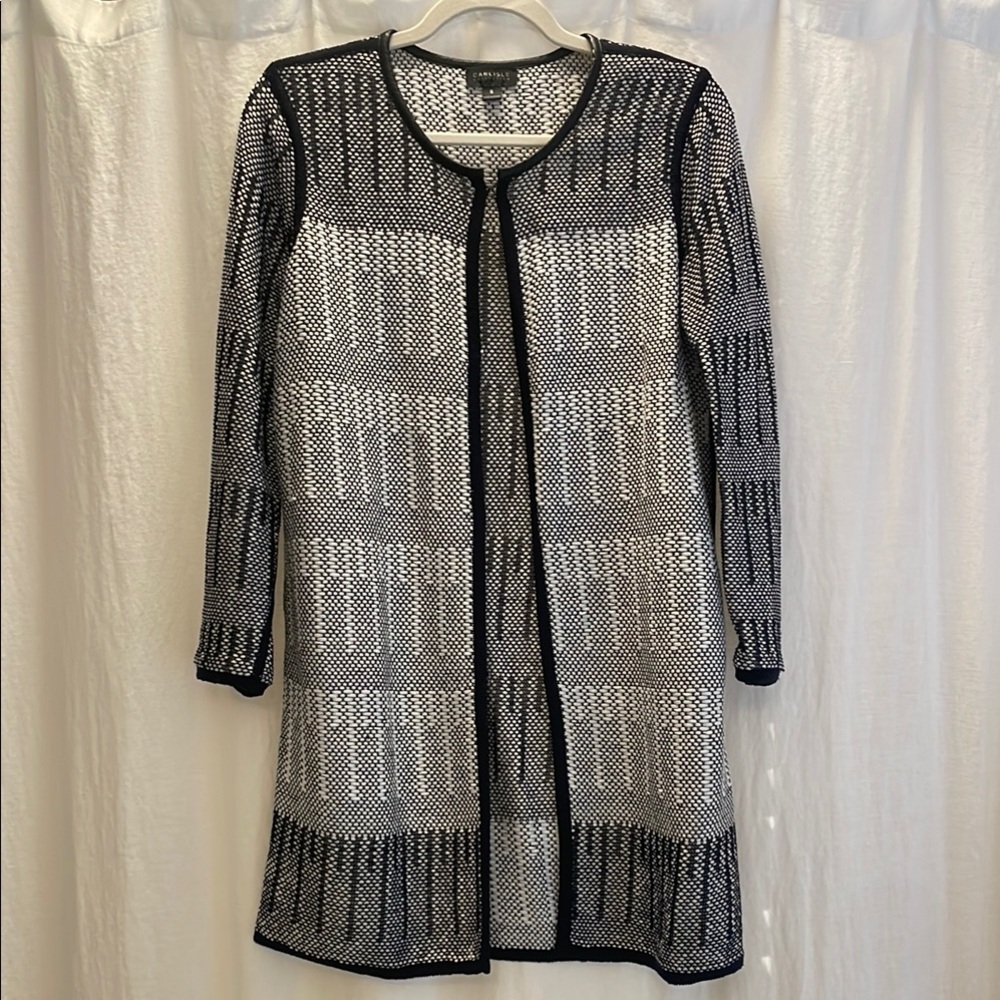 Carlisle Black Ribbed Long Sleeve Tweed Soft Thin Sweater